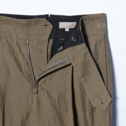 HIGH TWIST LINEN COTTON TWILL TROUSERS