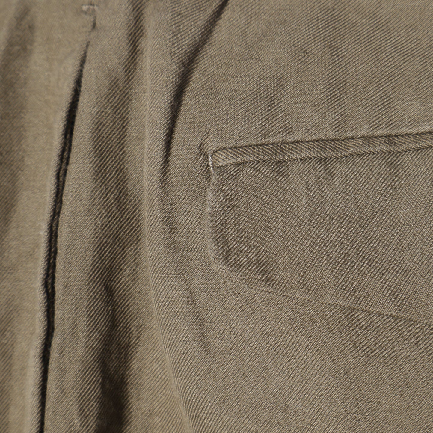 HIGH TWIST LINEN COTTON TWILL TROUSERS