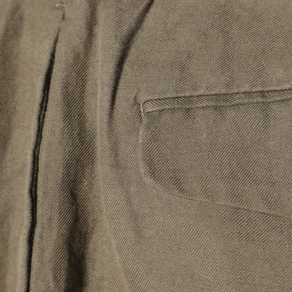 HIGH TWIST LINEN COTTON TWILL TROUSERS