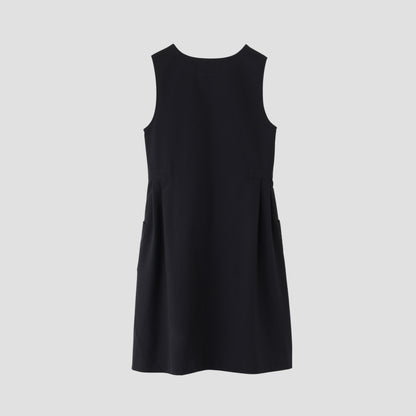 WOOL COTTON PLAINWEAVE DRESS