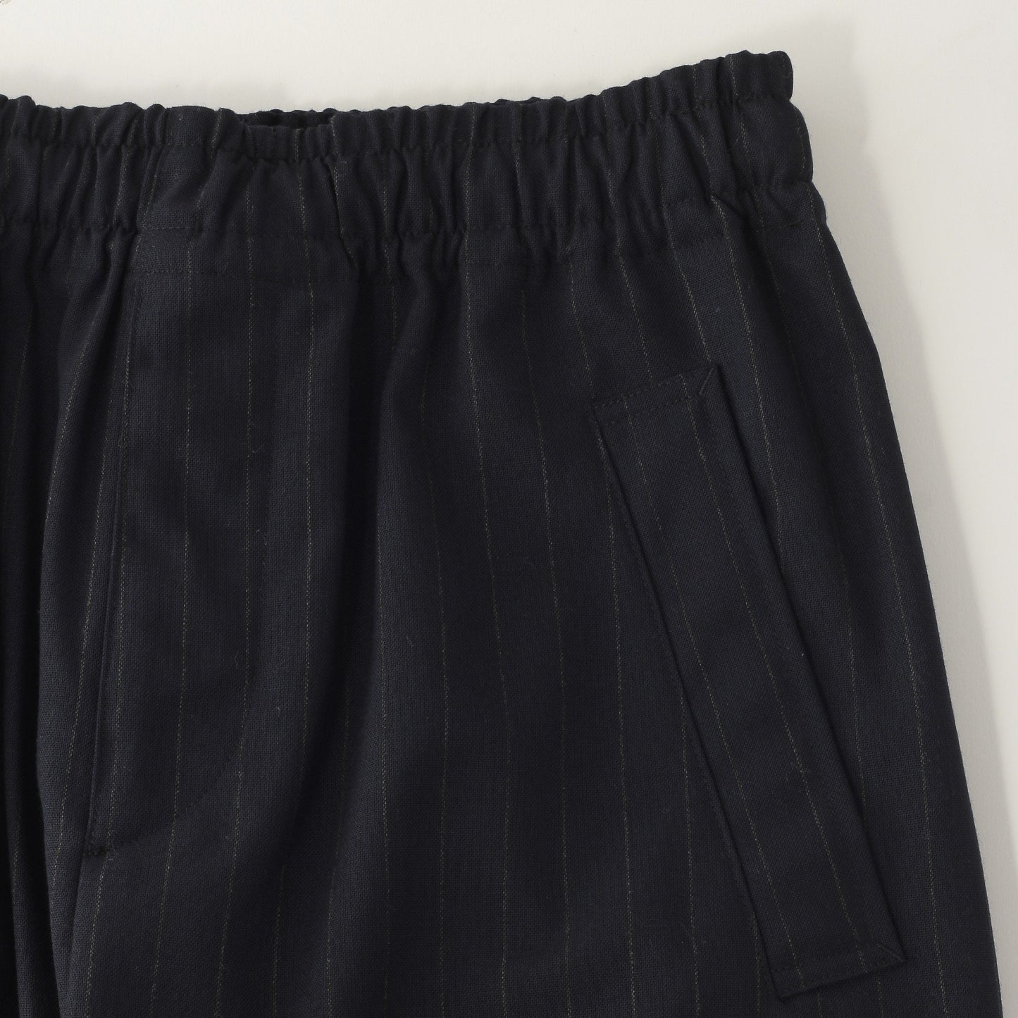 WOOL PINSTRIPE TROUSERS