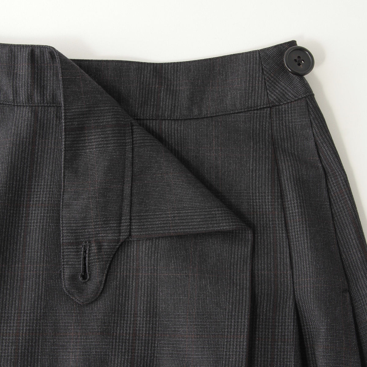 LARGE CHECK WOOL COTTON SKIRT