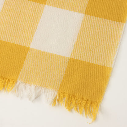 LARGE CHECK WOOL SCARF