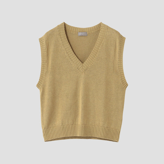 LINEN COTTON SILK SLIPOVER KNIT