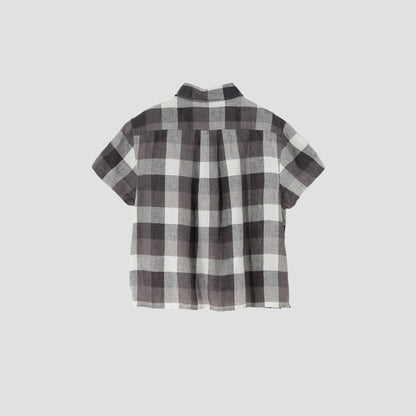 BLOCK CHECK LINEN SHIRT
