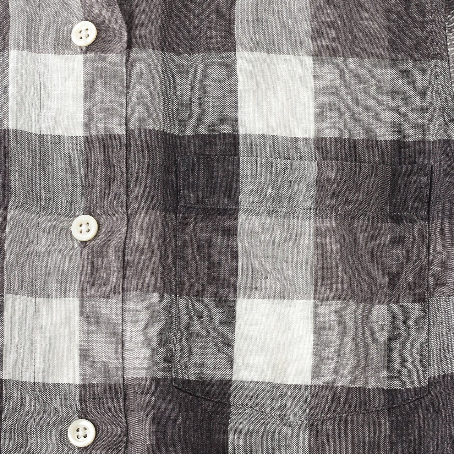 BLOCK CHECK LINEN SHIRT