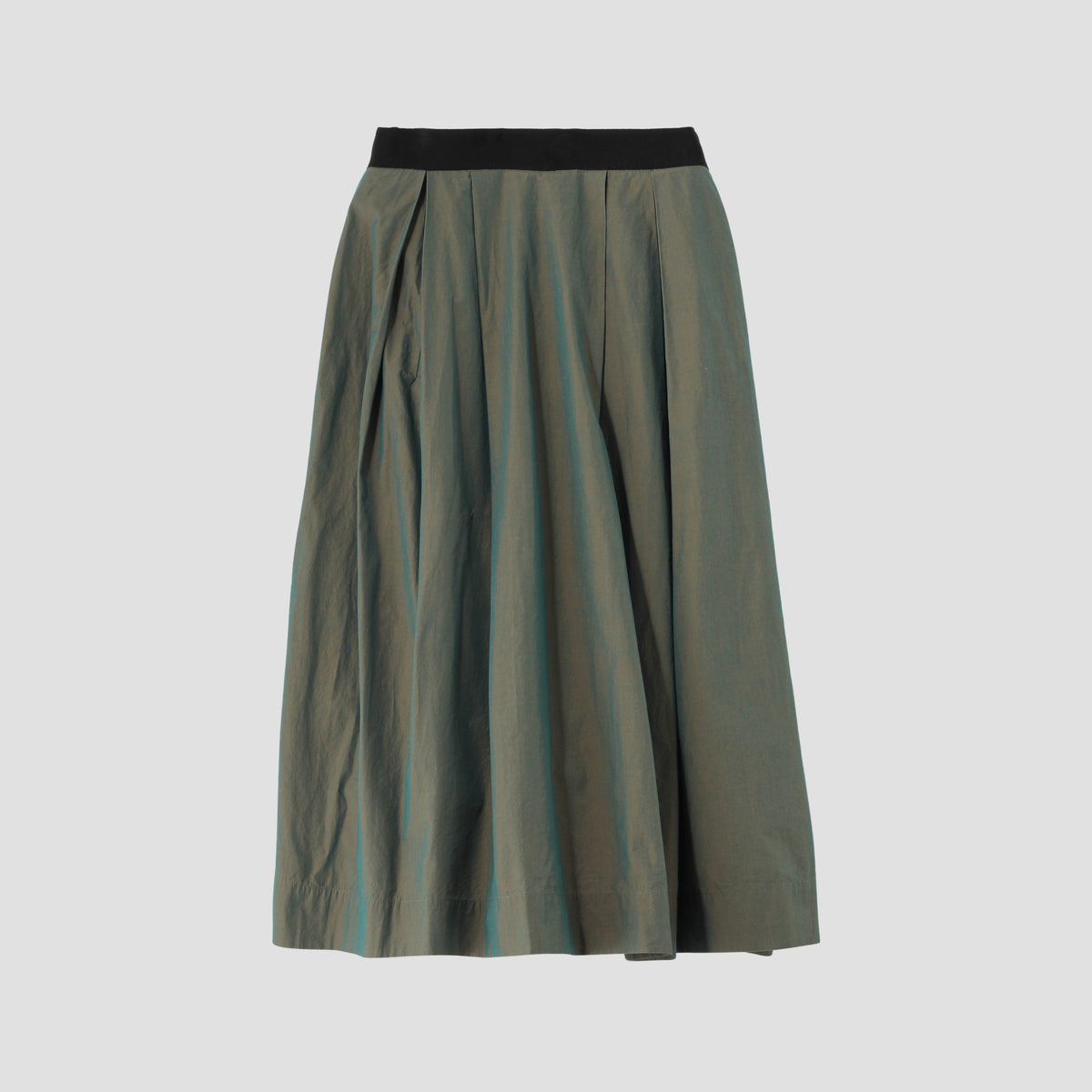 YARN DYED COTTON POPLIN SKIRT