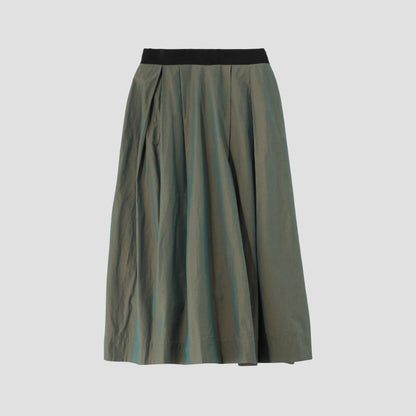 YARN DYED COTTON POPLIN SKIRT
