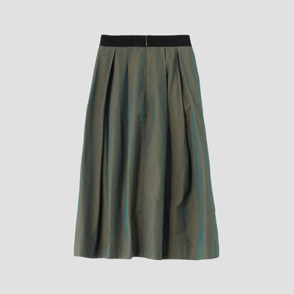 YARN DYED COTTON POPLIN SKIRT