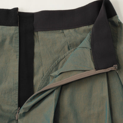 YARN DYED COTTON POPLIN SKIRT