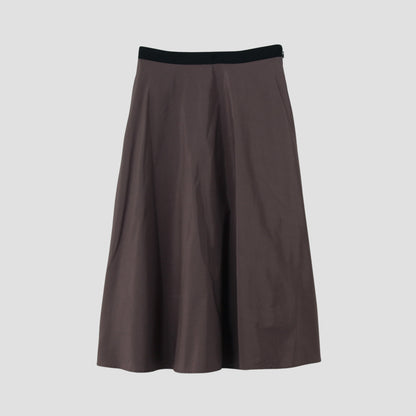 SILK COTTON POPLIN SKIRT