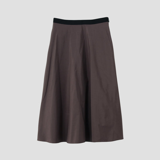 SILK COTTON POPLIN SKIRT