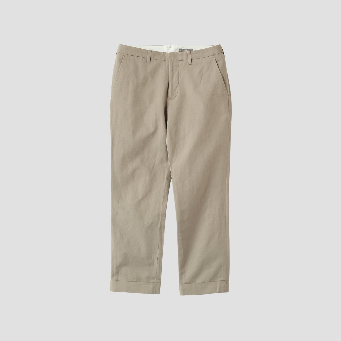 COTTON LINEN OXFORD TROUSERS