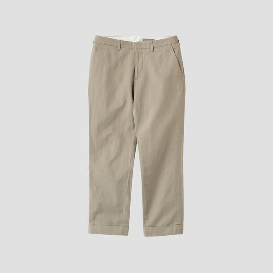 COTTON LINEN OXFORD TROUSERS