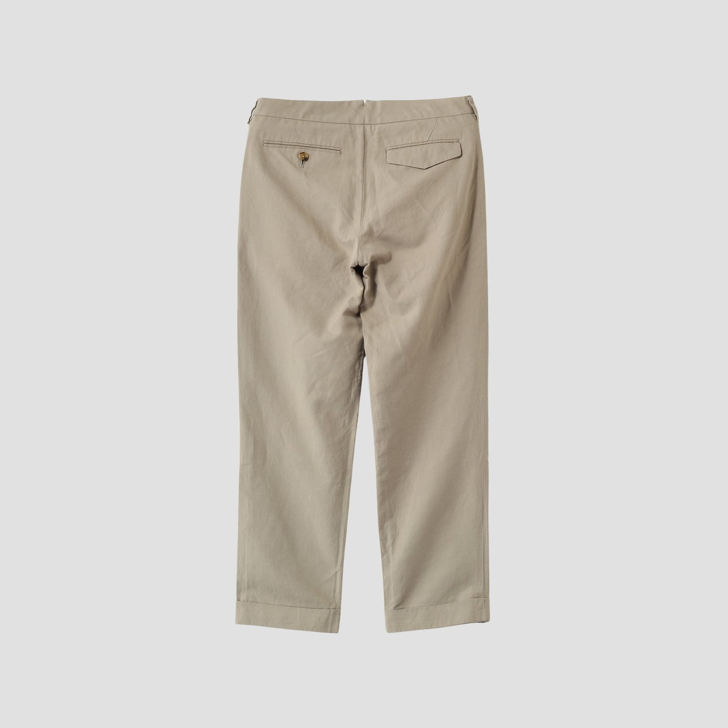 COTTON LINEN OXFORD TROUSERS