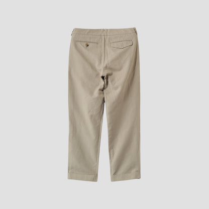 COTTON LINEN OXFORD TROUSERS