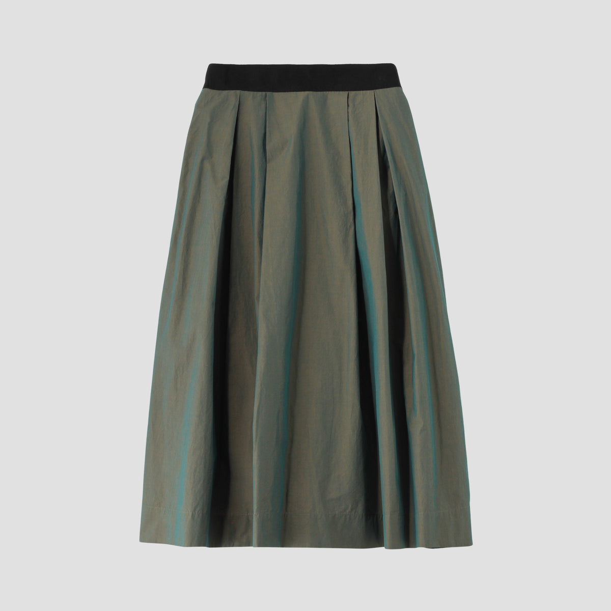 YARN DYED COTTON POPLIN SKIRT