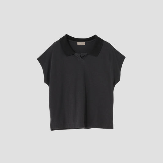 SILK COLLAR POLO JERSEY