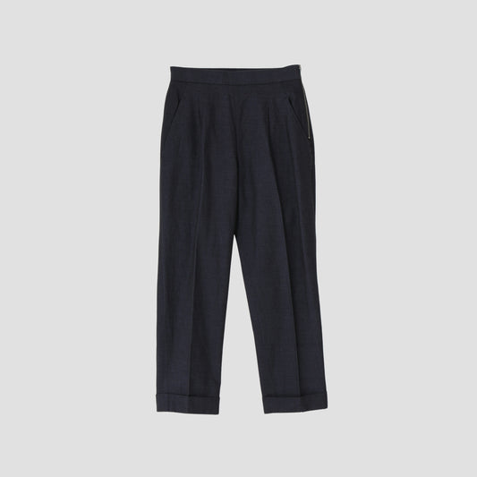 HIGH TWIST COTTON LINEN TROUSERS