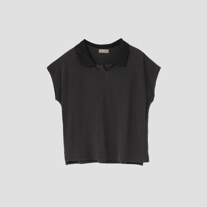 SILK COLLAR POLO JERSEY