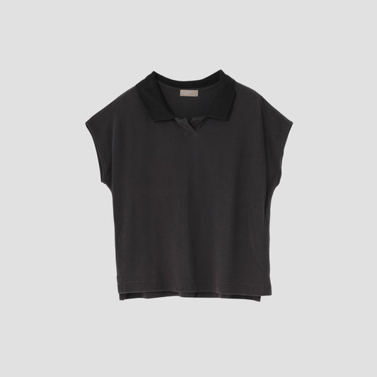 SILK COLLAR POLO JERSEY
