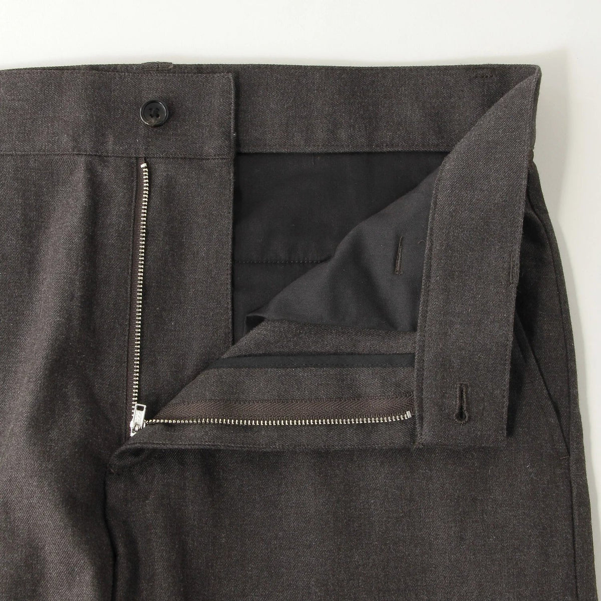 WOOL COTTON BRUSHED TWILL TROUSERS