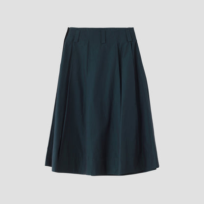YARN DYED COTTON POPLIN SKIRT