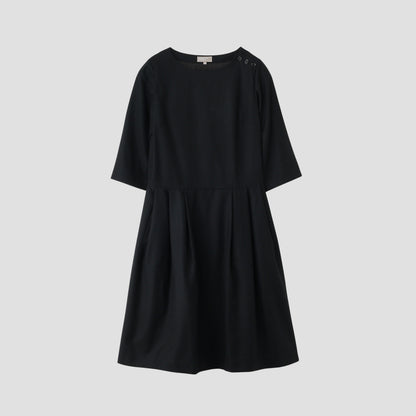 BLACK FLANNEL DRESS