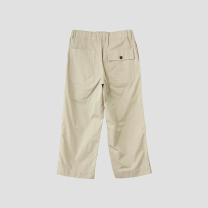 FINE COMPACT COTTON POPLIN TROUSERS
