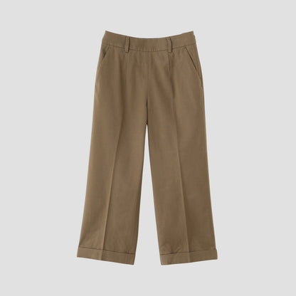 BRUSHED COTTON WOOL TROUSERS