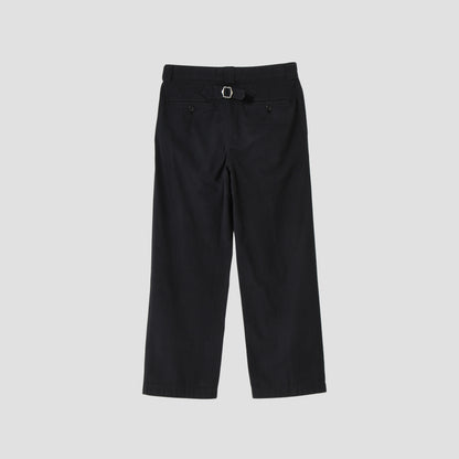 COTTON LINEN WASHED TWILL TROUSERS