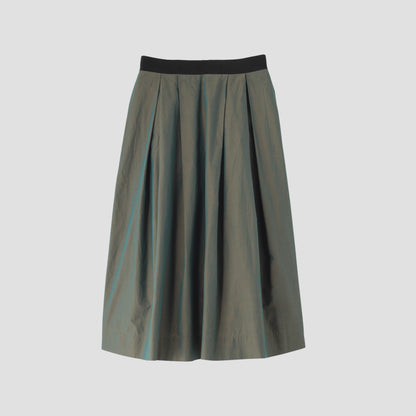 YARN DYED COTTON POPLIN SKIRT