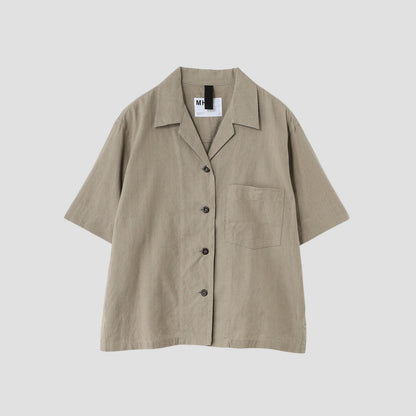FADED LINEN COTTON PLAINWEAVE SHIRT