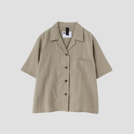 FADED LINEN COTTON PLAINWEAVE SHIRT