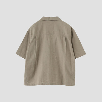 FADED LINEN COTTON PLAINWEAVE SHIRT
