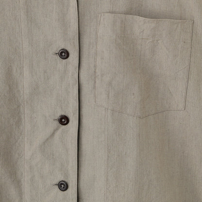 FADED LINEN COTTON PLAINWEAVE SHIRT