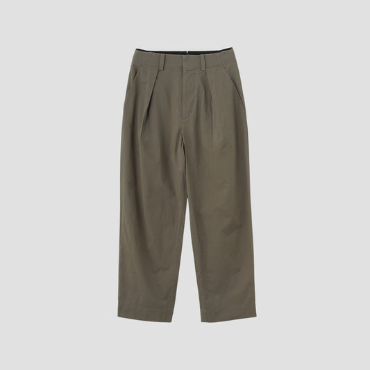 MATT COTTON SILK POPLIN TROUSERS