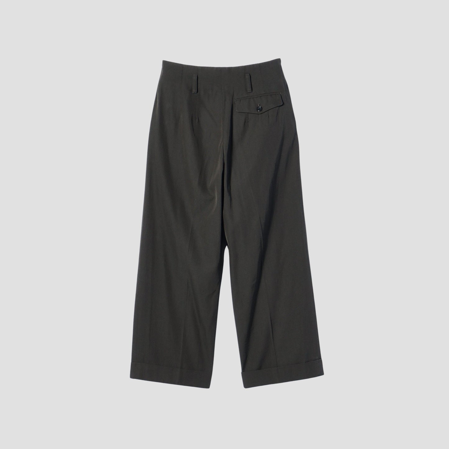 COMPACT COTTON WOOL TROUSERS
