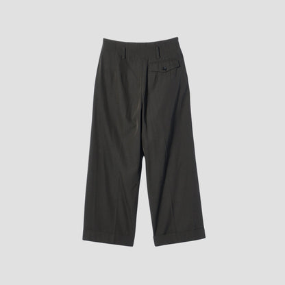COMPACT COTTON WOOL TROUSERS