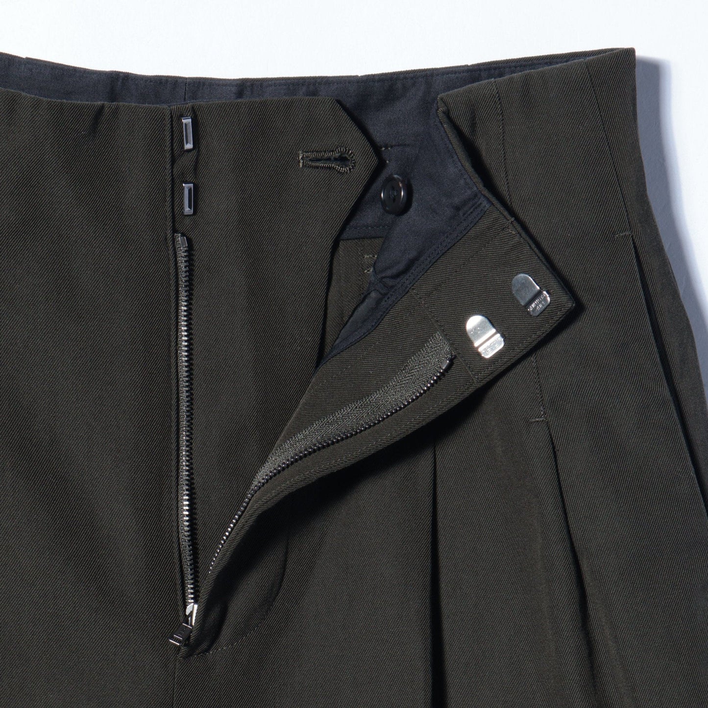 COMPACT COTTON WOOL TROUSERS
