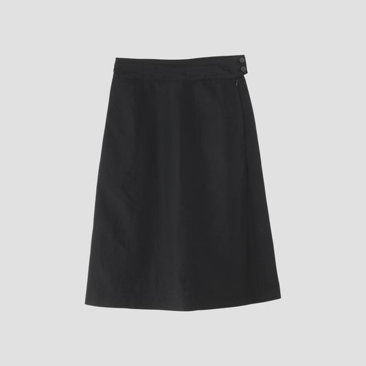 WOOL LINEN POPLIN SKIRT