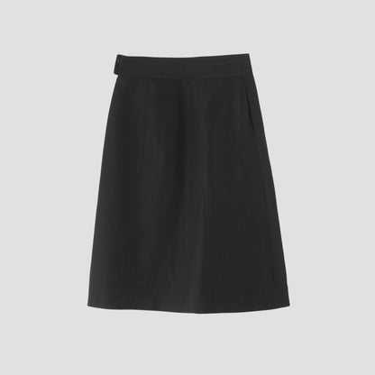WOOL LINEN POPLIN SKIRT