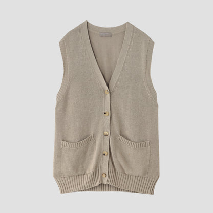 LINEN COTTON SILK SLIPOVER KNIT