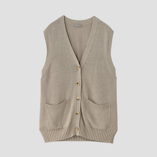 LINEN COTTON SILK SLIPOVER KNIT