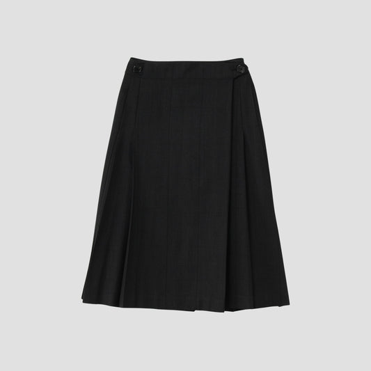 LARGE CHECK WOOL COTTON SKIRT