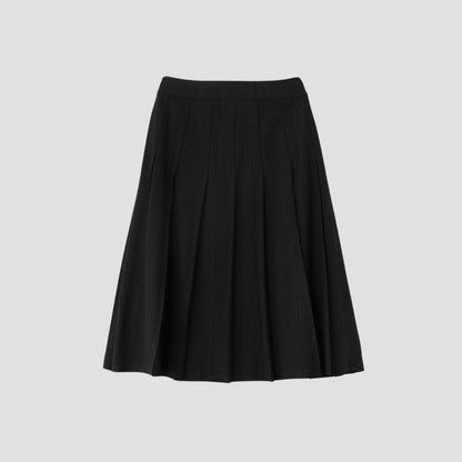 LARGE CHECK WOOL COTTON SKIRT