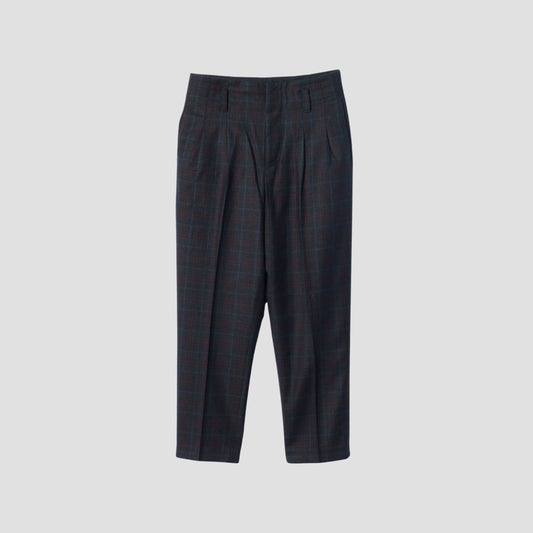 PLAID WOOL TROUSERS