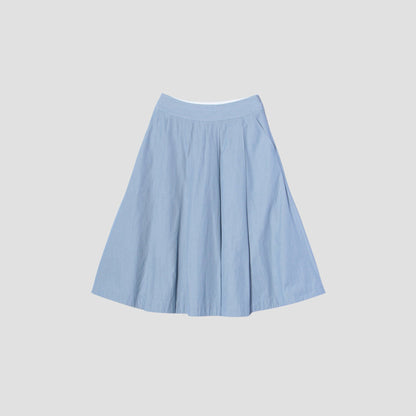 HAIRLINE STRIPE COTTON SKIRT