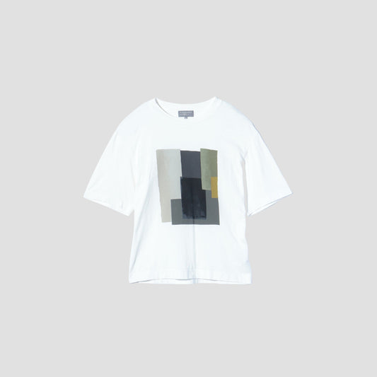 COLLAGE PRINT COTTON JERSEY TOP