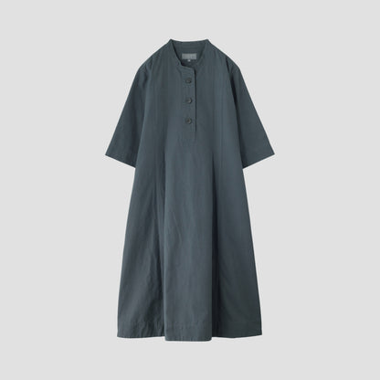 PLAIN WEAVE COTTON LINEN DRESS